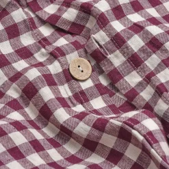 Berry Gingham 100% Linen Duvet Cover