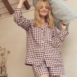 Berry Gingham Pajama Shorts
