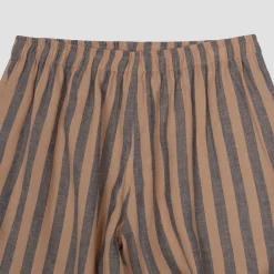 Blue & Porcini Striped Linen Pajama Shorts
