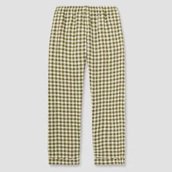 Botanical Green Gingham Linen Pajama Set