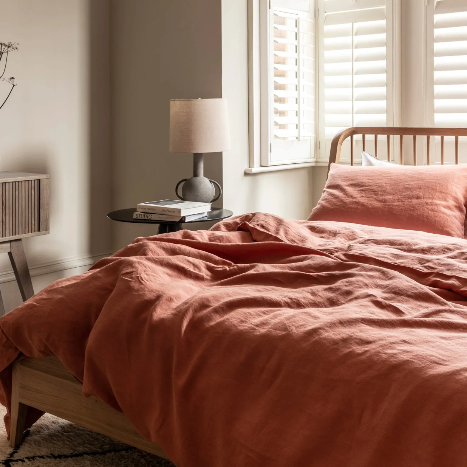 Burnt Orange 100% Linen Duvet Cover