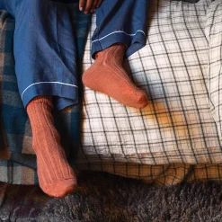 Burnt Orange Alpaca Bed Socks