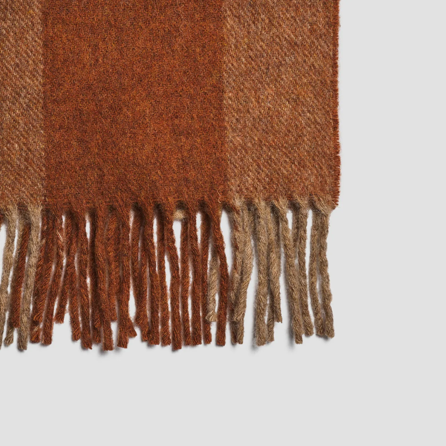 Burnt Orange Plaid Cabin Wool Blanket