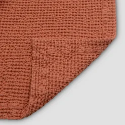 Burnt Orange Waffle Cotton Throw