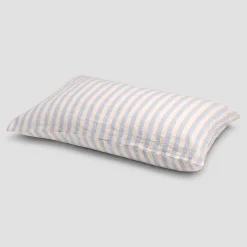 Coastal Blue Pembroke Stripe 100% Linen Pillowcases (Pair)
