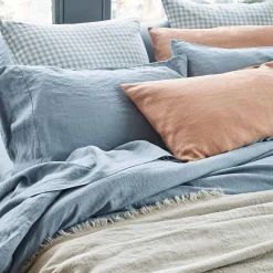 Dusk Blue 100% Linen Pillowcases (Pair)