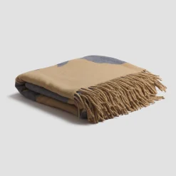 Dusk Blue Botanical Wool Blanket