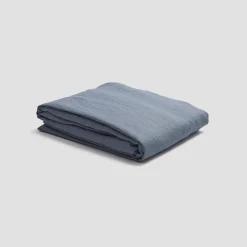 Dusk Blue Linen Blend Fitted Sheet