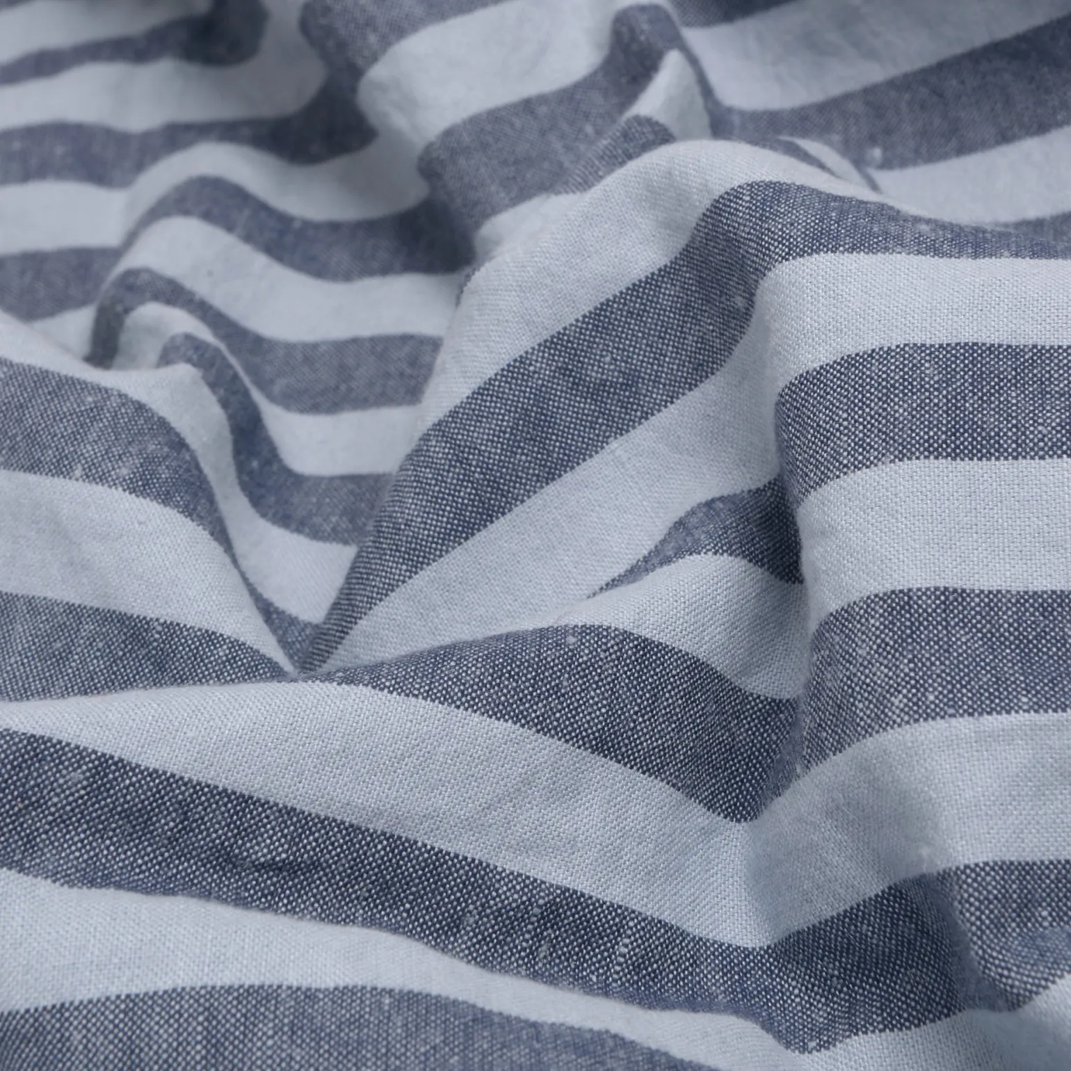 Dusty Blue Amberley Stripe Linen Blend Pillowcases (Pair)
