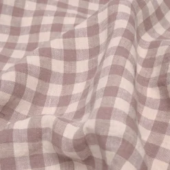 Elderberry Gingham 100% Linen Flat Sheet