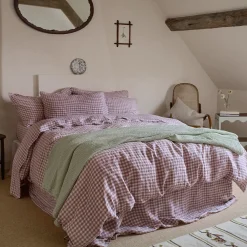 Elderberry Gingham Linen Blend Duvet Cover