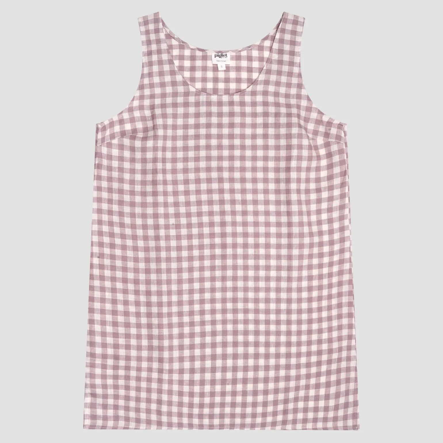 Elderberry Gingham Linen Night Dress