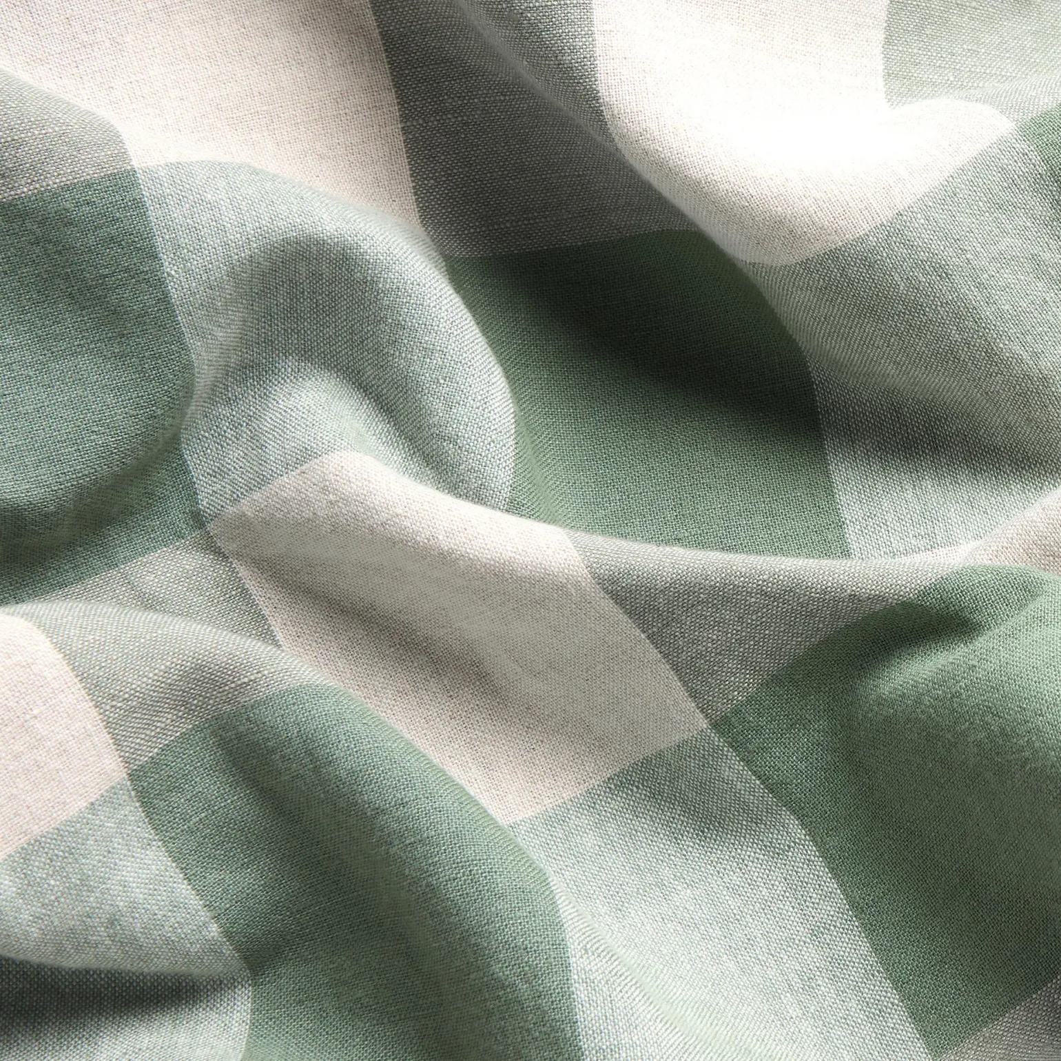Elm Green Emsworth Plaid Linen Blend Duvet Cover