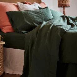 Fern Green 100% Linen Flat Sheet