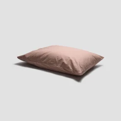 French Rose Washed Cotton Percale Pillowcases (Pair)