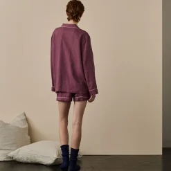 Fresh Fig Linen Pajama Shorts Set