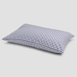 Indigo Small Gingham Cotton Pillowcases (Pair)