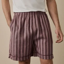 Men's Port & Woodrose Striped Linen Pajama Shorts