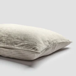 Oatmeal Stripe 100% Linen Pillowcases (Pair)