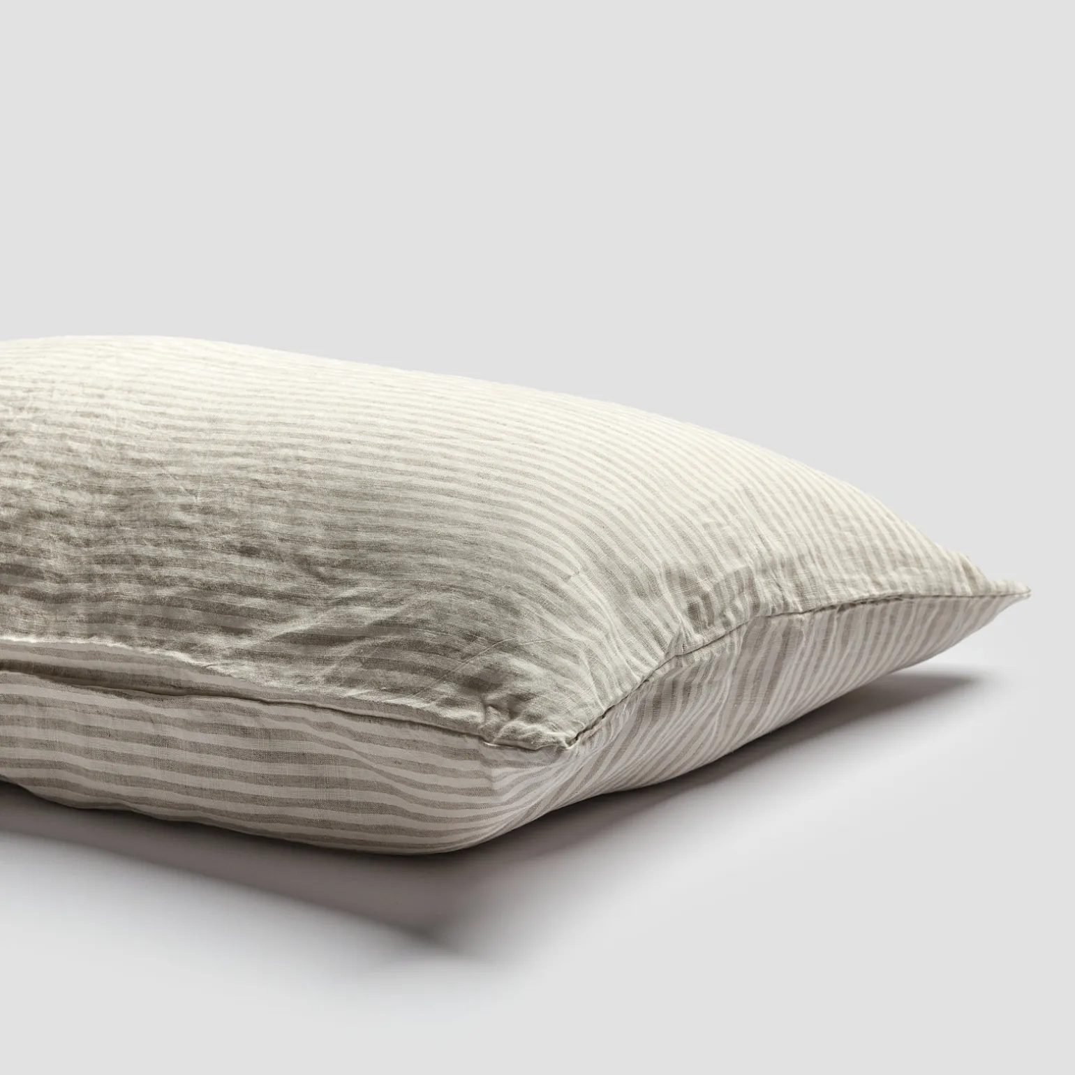 Oatmeal Stripe Linen Blend Pillowcase (Pair)