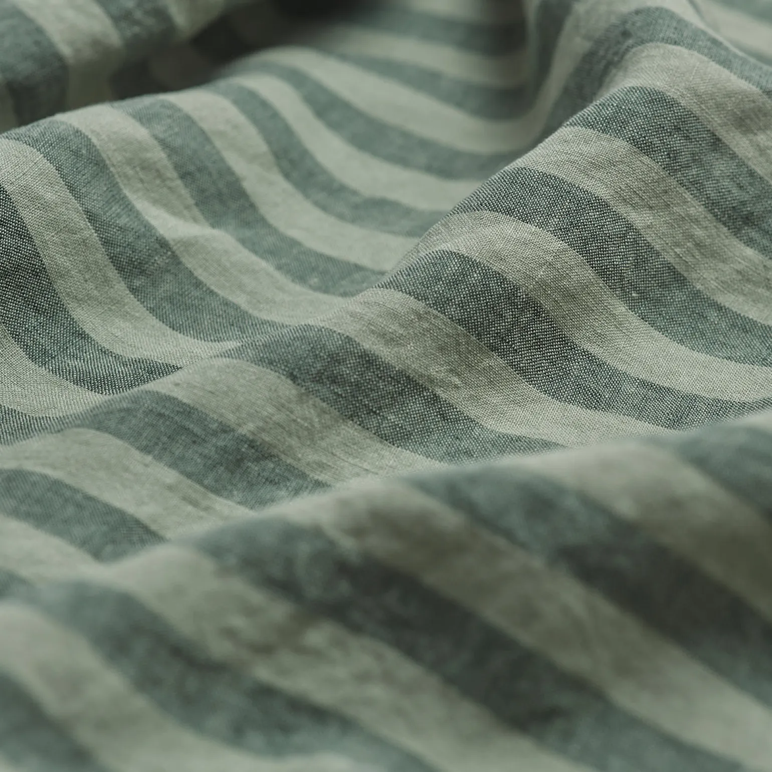 Pine Green Pembroke Stripe Linen Blend Pillowcase (Pair)