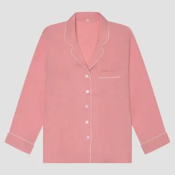 Pink Bloom Linen Pajama Shirt