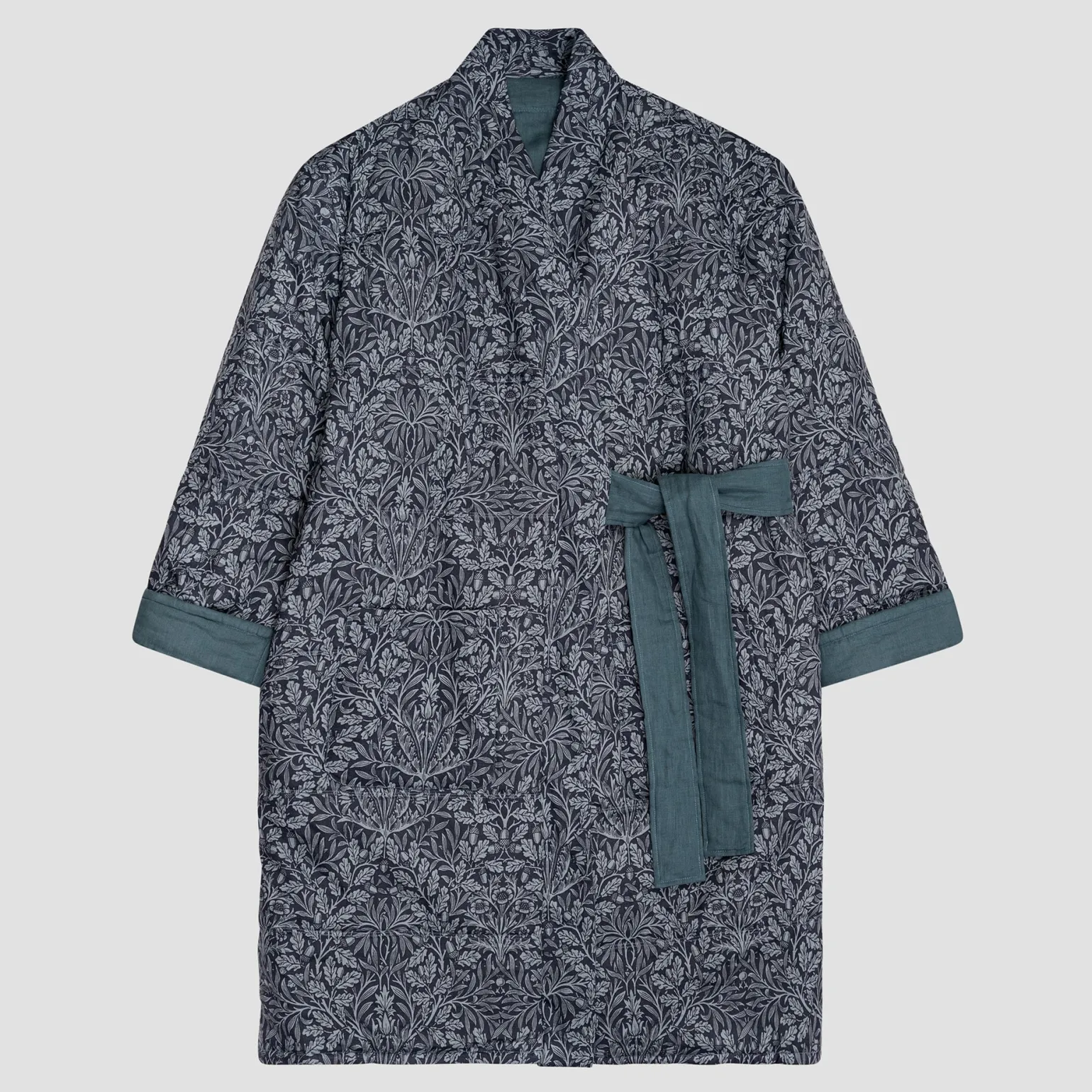 River Wandle Pure Acorn Linen Housecoat