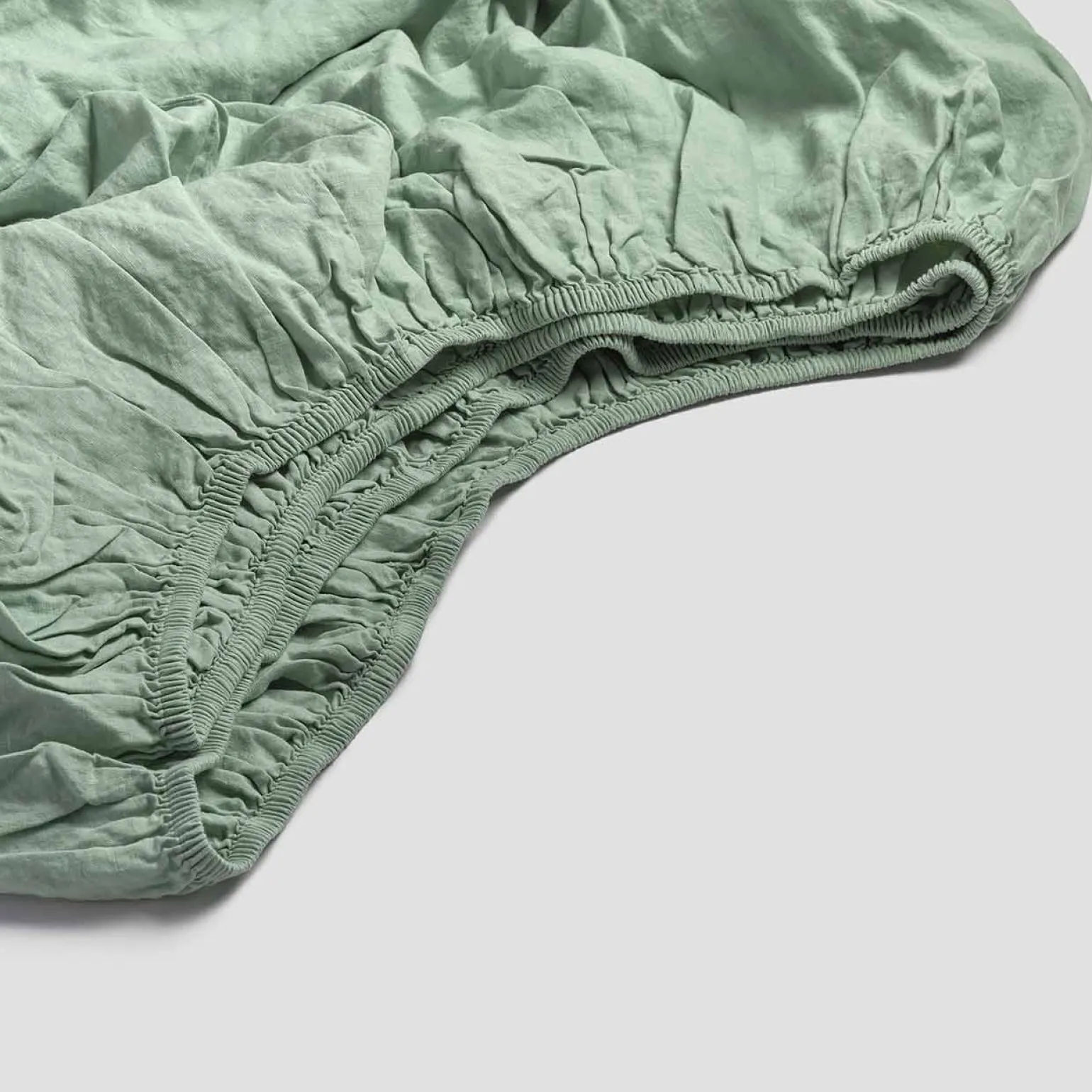 Sage Green 100% Linen Fitted Sheet