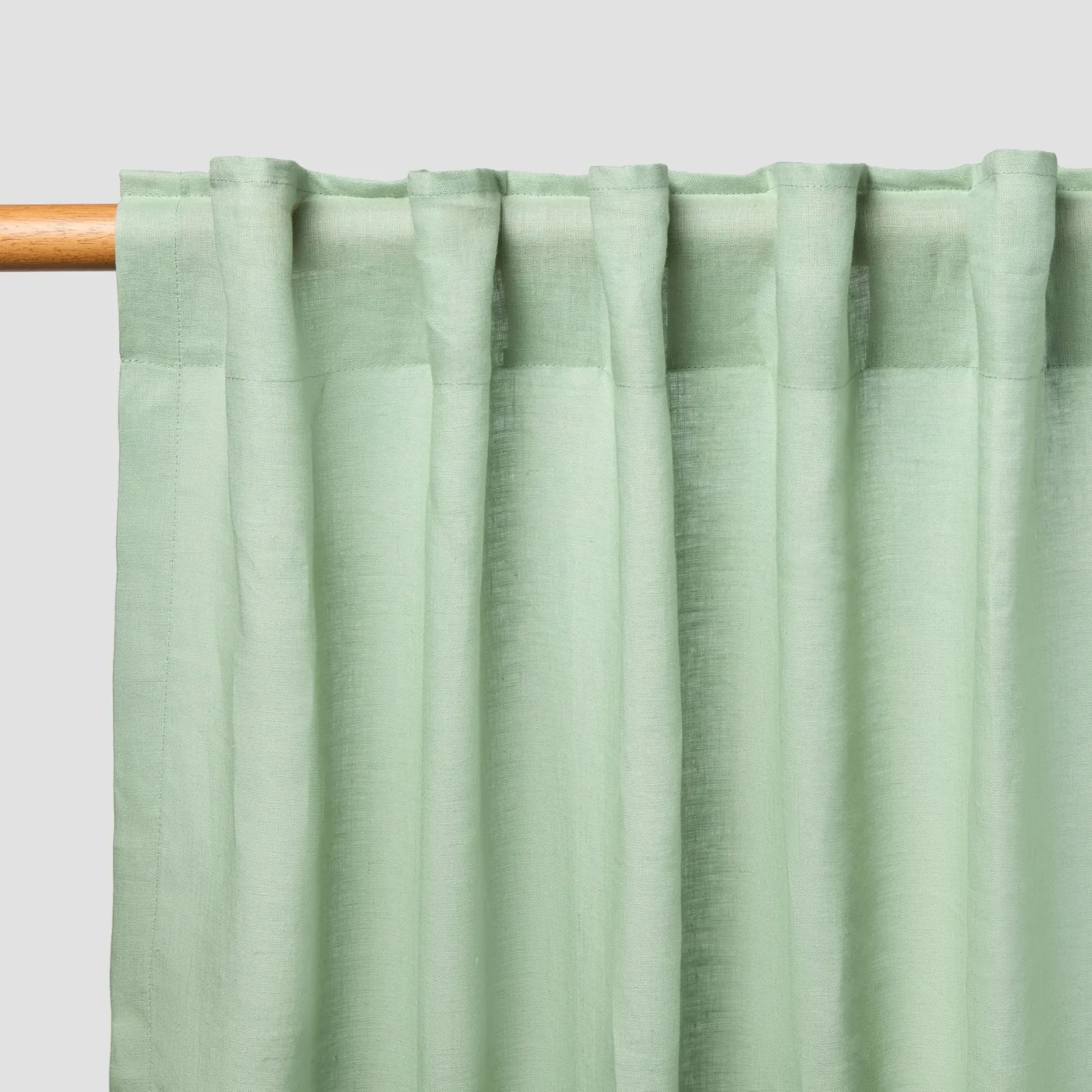Sage Green Linen Blend Curtain (Pair)