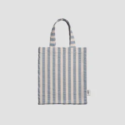 Warm Blue Seersucker Kids Stripe Cotton Bedding Set