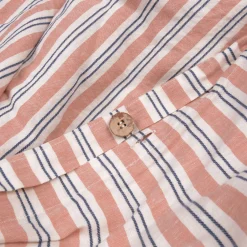 Warm Clay Somerley Stripe Linen Blend Duvet Cover