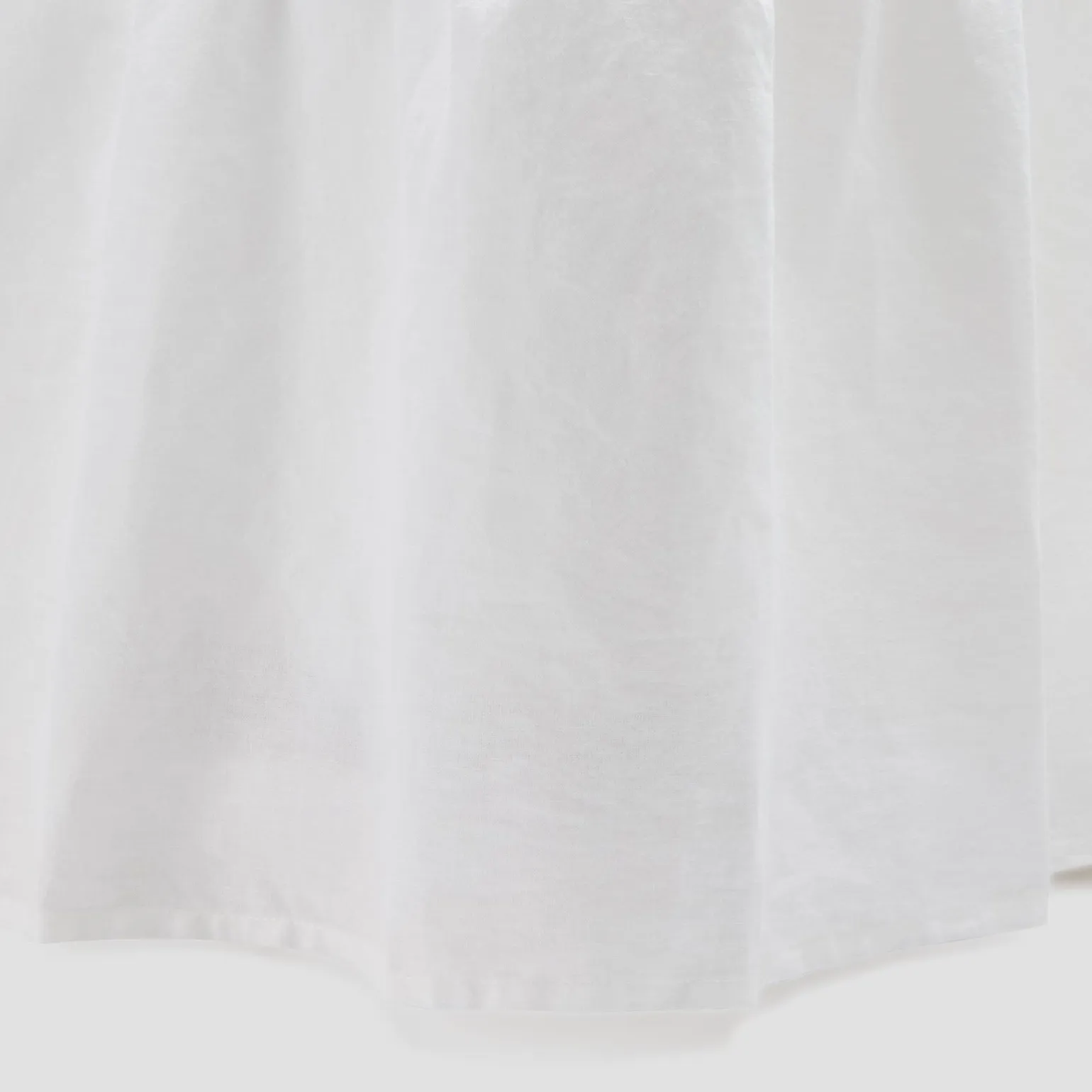 White Linen Blend Bed Skirt
