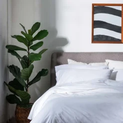 White Washed Cotton Percale Fitted Sheet
